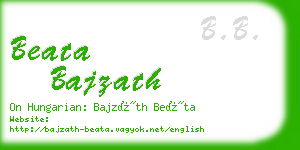 beata bajzath business card